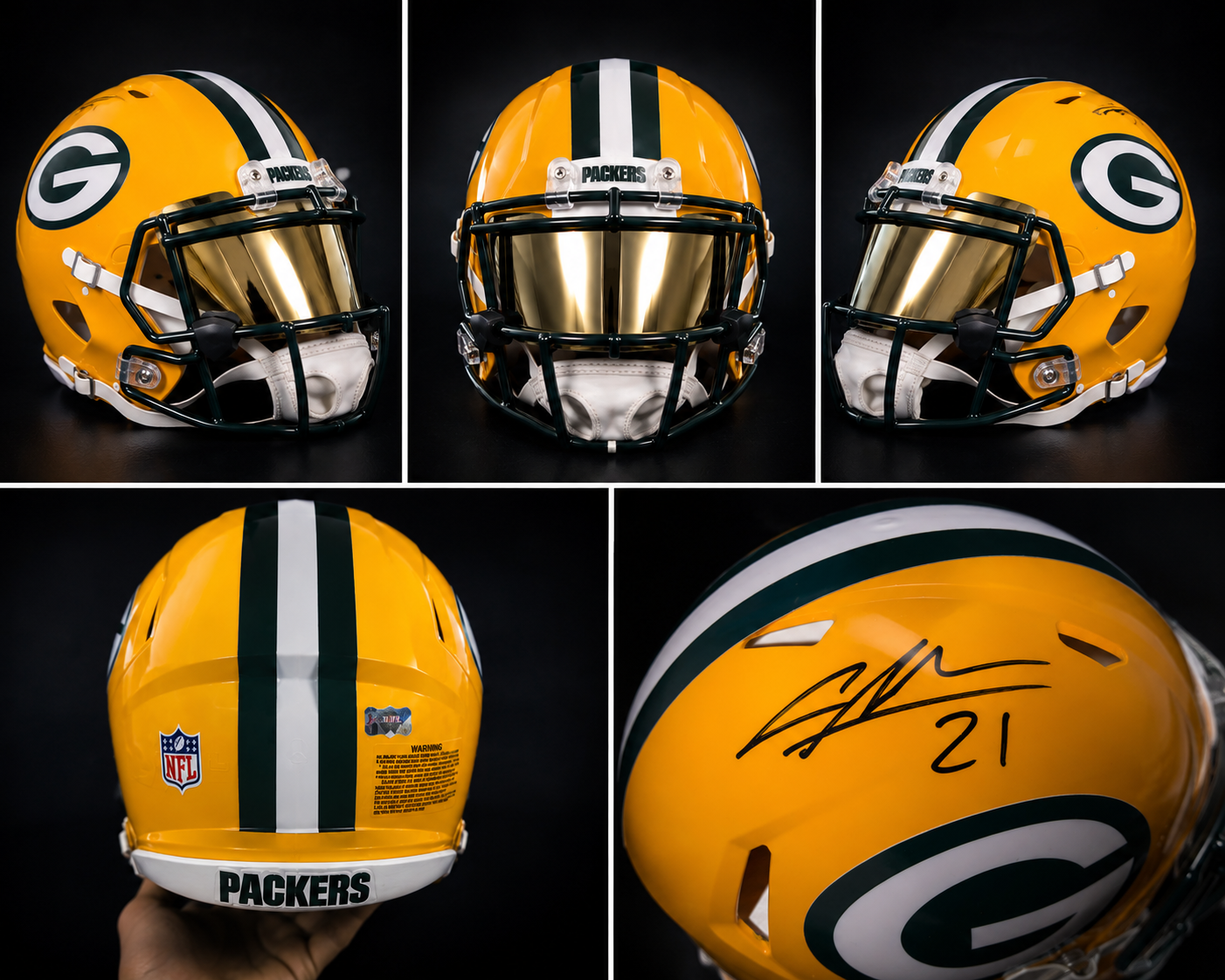 Charles Woodson Signed Green Bay Packers Full-Size Helmet with Tinted Visor | Authenticated