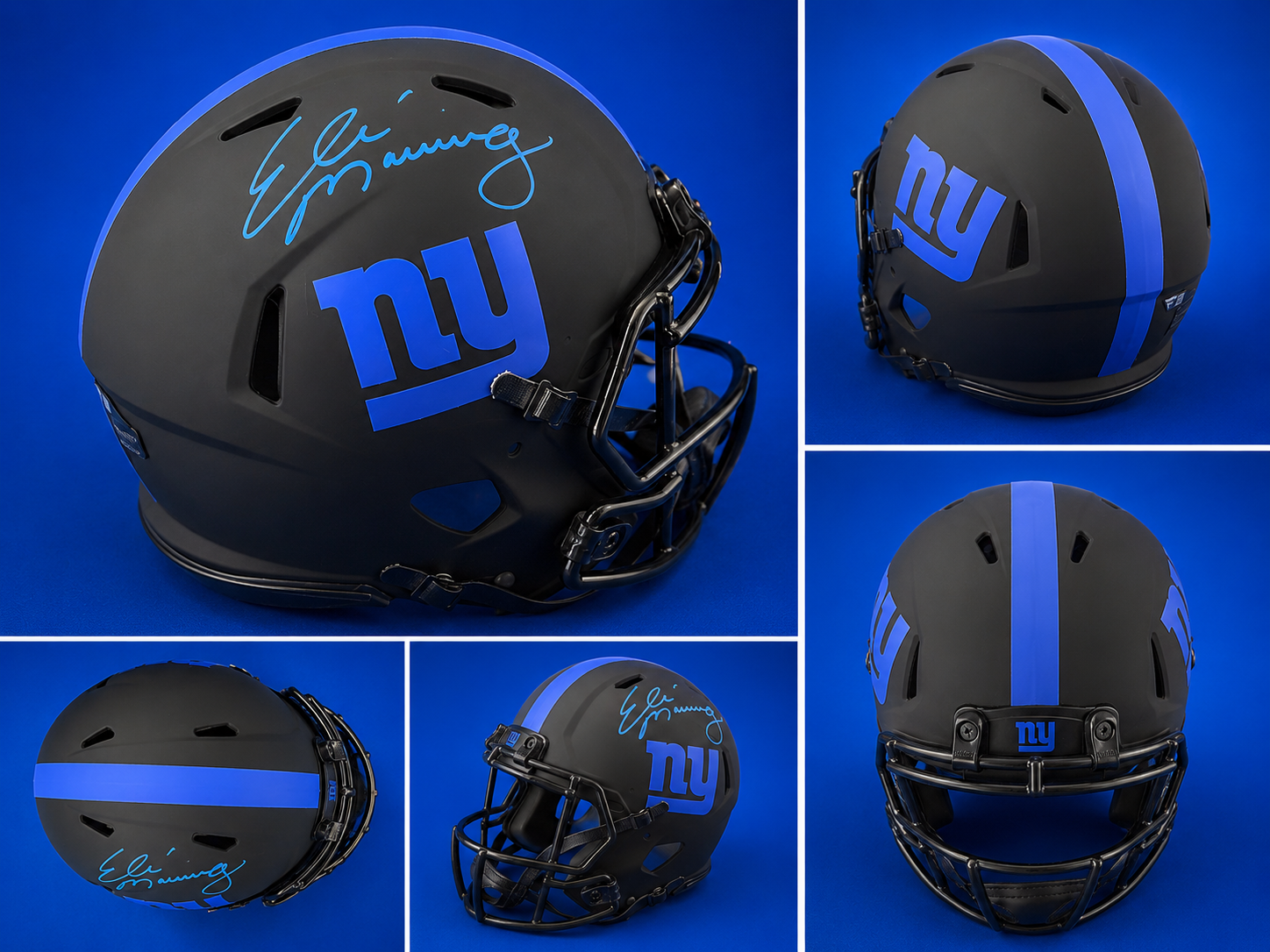 🏈 Eli Manning Signed New York Giants Eclipse Alternate Helmet – Two-Time Super Bowl MVP