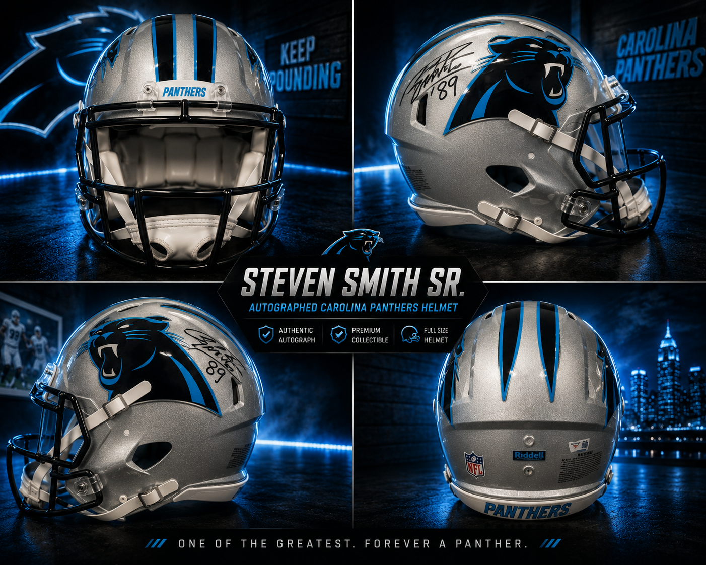Steve Smith Sr. signed Carolina Panthers full-size authentic helmet with his #89 inscription