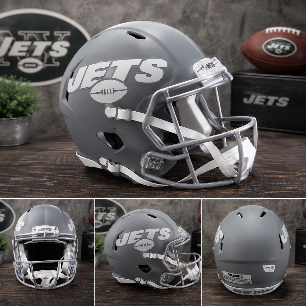 Garrett Wilson Autographed New York Jets Stealth Alternate Full-Size Replica Helmet | Fanatics Authenticated