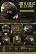 Drew Brees Autographed New Orleans Saints Salute to Service Authentic Helmet | HOF '26 Inscription | Beckett Witness Authenticated