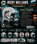 Ricky Williams Autographed Miami Dolphins Authentic Full-Size Helmet | "Ruff Ruff Run" Inscription | Authenticated Collectible