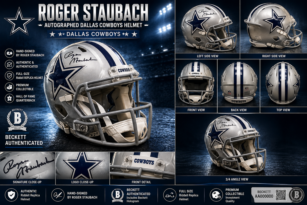 Roger Staubach Autographed Dallas Cowboys Authentic Full-Size Helmet | Hall of Fame QB | Authenticated Collectible